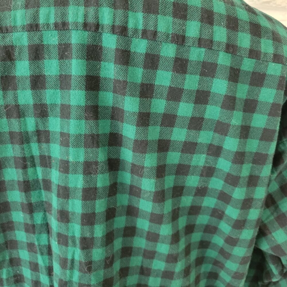 Puritan Mens Shirt XXL Long Sleeve Green Plaid Collar Pocket Button Up PLA45E - Picture 7 of 9